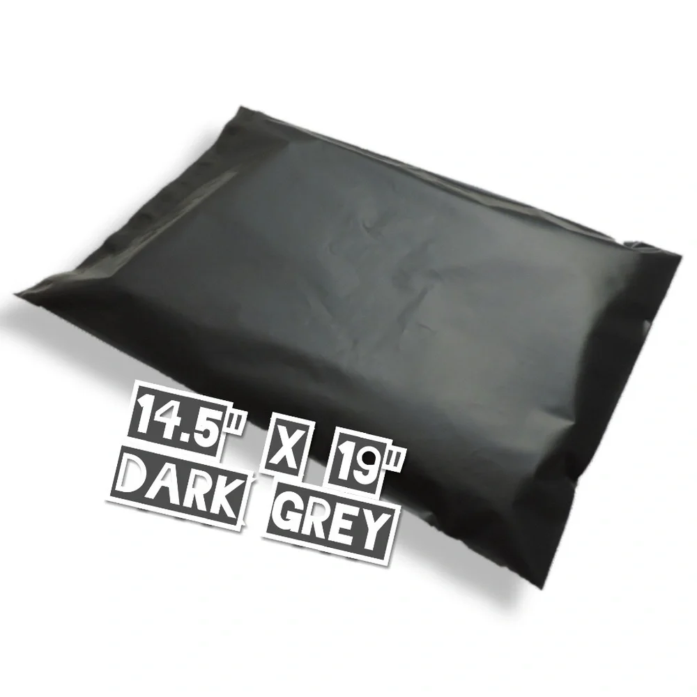 100 Dark Grey Poly Mailers 14.5x19 (100% Recycled)